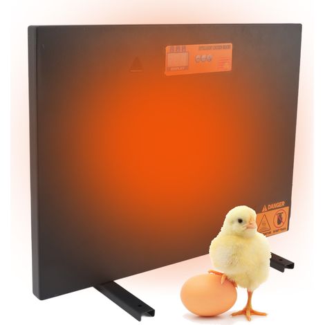 Lámpara de calor automática para pollos con panel metálico, 150 W, temporizador y mando a distancia, UE 220 V, para cooperativas/animales/mascotas (1/5)