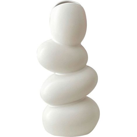 Vase sculpturale «Pierres» - Blanc - Haute qualité céramique pour salon (1/5)