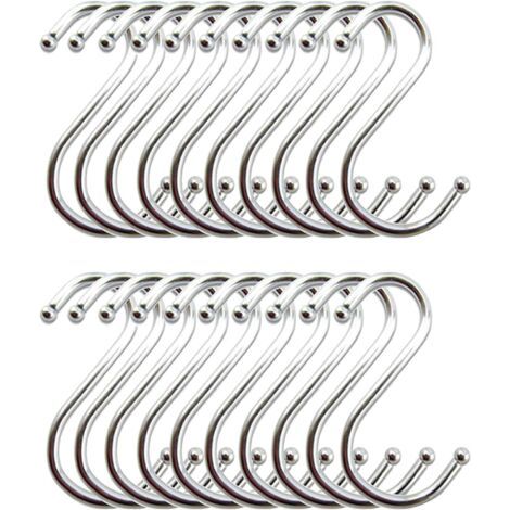 Crochet S Acier Inoxydable, Crochet Cuisine Crochets en Forme de S Suspension Accroche Ustensiles de Cuisine(Lot de 20) (1/4)