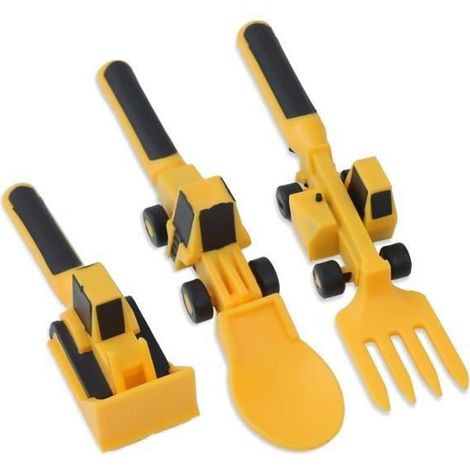 3 Couverts pour Enfants Ensemble Fourchette et Cuillre pour Enfants Thme de Automobile Ensemble de Couverts Couverts COUVERTS BEBE (1/4)