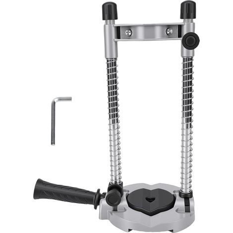 Bewinner Guide de Perçage Portable, Fixation de Perceuse Réglable pour les Projets de Travail du Bois et de Bricolage, Fonte D'aluminium (1/5)