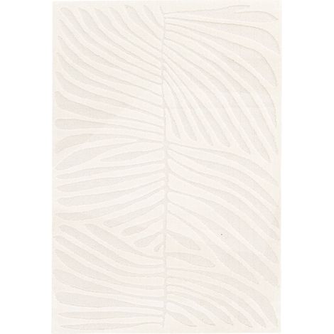 Tapis intérieur motif en relief végétal crème Lily 200 x 290 cm