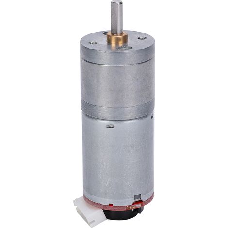 Moteur Électrique CC Réducteur avec Encodeur de Vitesse Moteur Brossé Cuivre Acier Inoxydable GA25-370 12V 100 tr/min (1/5)