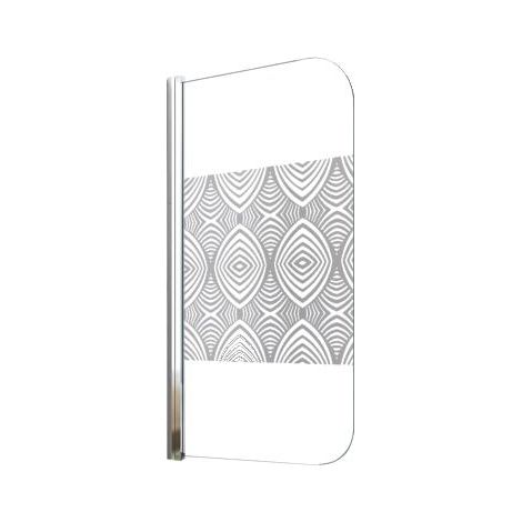 ONDEE ZEN - Pare Baignoire UIMI - 80x140x0,5cm - Verre trempé sérigraphié - Finition chromé