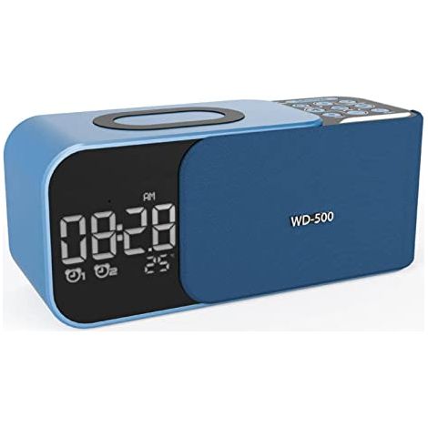 Chargeur sans fil 3 en 1, haut-parleur Bluetooth, horloge, double alarme, audio Bluetooth