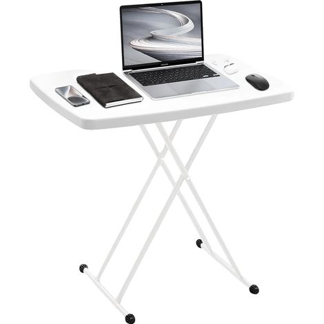 Table pliante, hauteur réglable, plateau 65 x 45 cm, poids 3,5 kg, matériau fer + PE, mobilier d'extérieur (1/5)