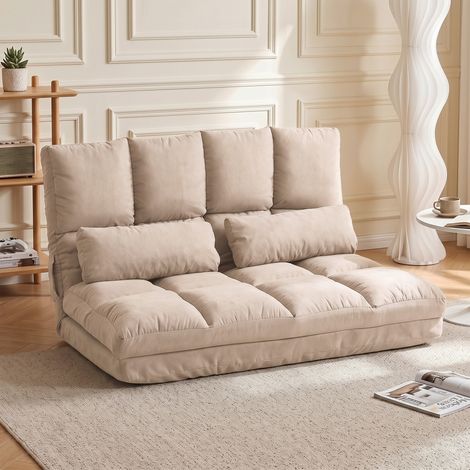 Chauffeuse Matelas d'appoint Pliant - Fauteuil Convertible - Inclinaison Dossier réglable 14 Positions - 2 Coussins (1/5)