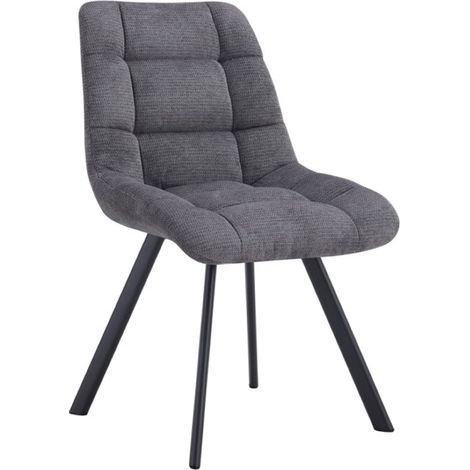 Set di 2 sedie VELMA – Tessuto grigio scuro – Piedi in metallo – Design compatto – Eleganza moderna e sobria