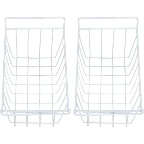 Bacs de Rangement de Congélateur, Paniers Métalliques de Congélateur, Paniers de Stockage de Congélateur à Gain de Place avec Revêtement PE pour le Stockage des Aliments au (WHITE) (1/5)
