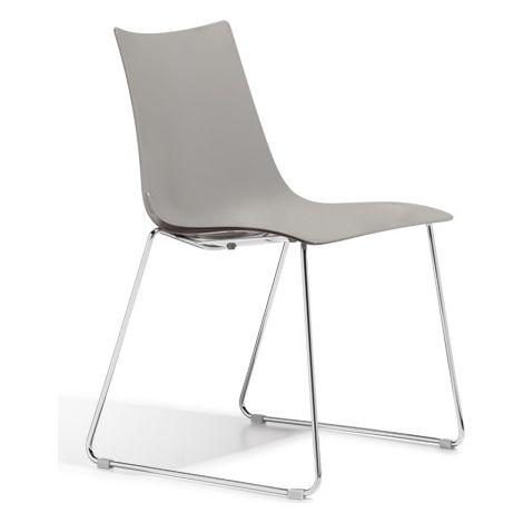 Chaise design, Lot de 2 chaises Zebra avec pied luge par Scab Taupe en Plastique, Scab design
