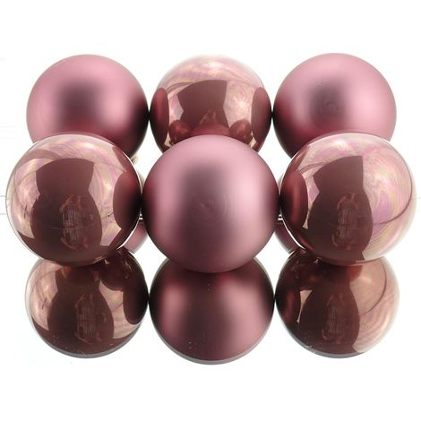 Christbaumkugeln Velvet Pink samtpink Ø 8 cm aus Glas - 6er Set