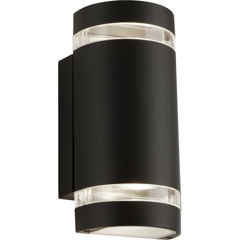 Applique Sheffield Alluminio Nero Policarbonato Trasparente 2 Luci Gu10 (1/4)
