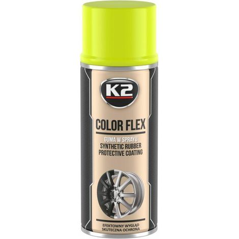 K2 syntetyczna powłoka gumowa w sprayu. color flex guma w sprayu - żółty 400ml