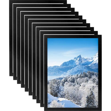 10 pièces A4 cadre magnétique auto-adhésif, cadre affichage magnétique, noir, pour annonces, avis, documents (1/5)