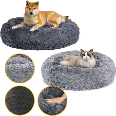 Jiubiaz Lecho acogedor para perro y gato, gris oscuro, tamaño 100 cm, cama para mascotas (1/5)