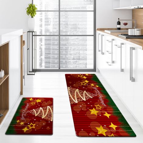 Christmas Kitchen Floor Mat, Non-Slip Mat, Winter Entrance Mat, Anti-Slip Door Mat - JWF7163 - 40600.8cm