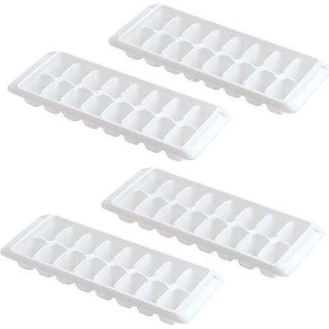 Bac à glaçons blanc à dégagement facile, 16 bacs à glaçons (lot de 4 - 64 glaçons)