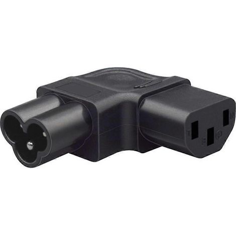 Adaptateur de connecteur d'alimentation C6 vers C13 coudé latéralement pour une gestion efficace des câbles