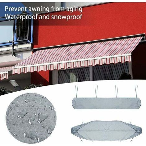 Store banne Sac De Protection Pour Store Banne, 4m Housse De Protection Anti-Poussière Pour Auvent De Terrasse Gris Housse De Rangement Pour Auvent De Terrasse, Protection Imperméable En Hiver (1/3)