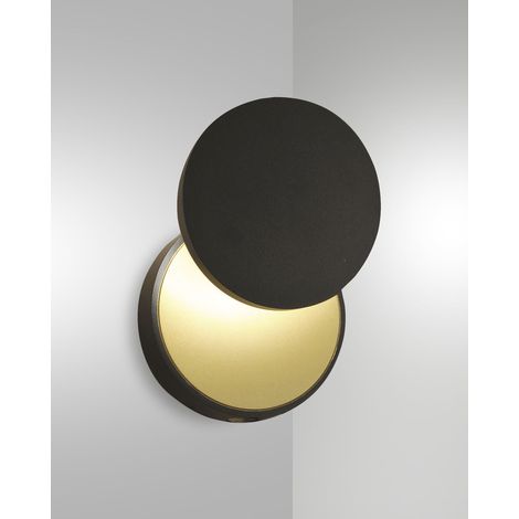 Ara Lampada da Parete LED Integrato 8W 3000K 715lm in Metallo e Metacrilato Nero con Regolazione Luce a Pulsante - Design Moderno e Minimal