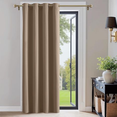 Thermal Insulated Blackout Curtain with Eyelets 140 x Height 200 cm Cappuccino Door Window Curtains, 1 Piece, Heavy Solid Fabric, Home Decoration, Office, Hotel, Opaque Fabric (1/5)