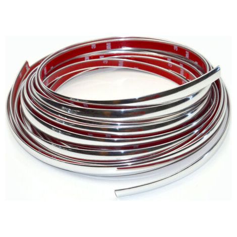 Bandes décoratives chromées pour automobiles, 6 mm x 5 m, bandes décoratives adhésives chromées pour la décoration extérieure des véhicules (6 mm x 5 m). (1/3)