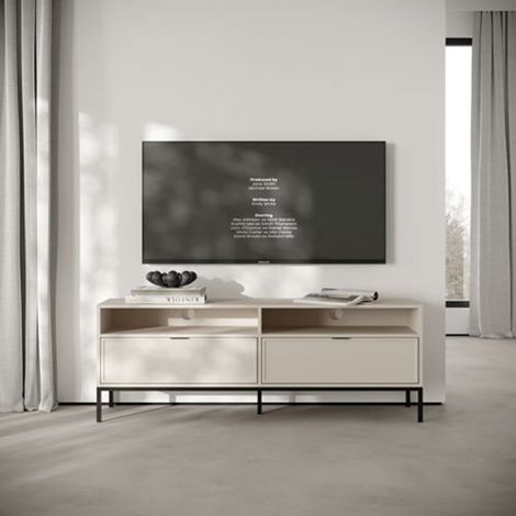 Mueble para TV Liloraba, 2 cajones, 3 estantes, con patas, 150x40x60h cm Beige (1/3)