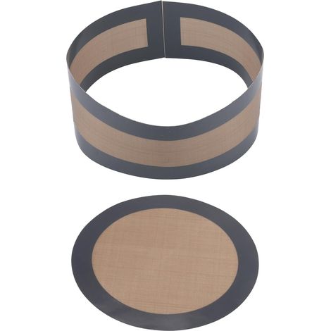 2pcs Silicone Baking Mat for Springform Mould 9 Inch Prevents Cake Sticking to Bottom and Sides Non-stick Reusable Liner for Cheesecake Mould (Grey) (1/5)