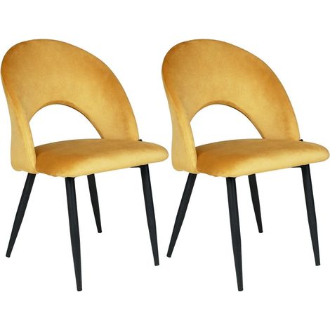 DI.MO Sedia Shelly in Tessuto Senape 320 g 55x45x80 cm – Sedia Design Moderna Imbottita