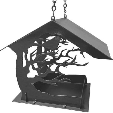 Mangeoire à oiseaux en fer pour jardin extérieur, élégante cabane dans les arbres