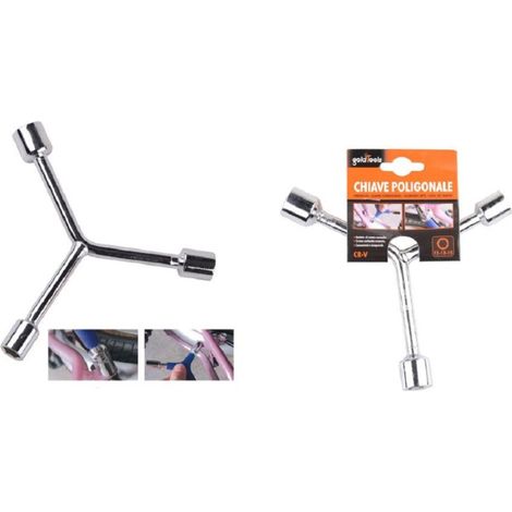 Trade Shop - Llave Anilla Tipo Y Con Casquillos Hexagonales 11-13-15 Mm Hardware Bicicleta 91592 - (1/2)