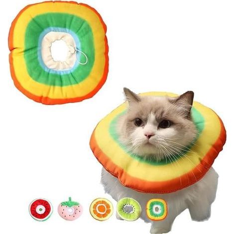 Rainbow Pet Recovery Collar - Adjustable, Washable, Comfortable Protection Against Licking and Biting for Dogs and Cats (1/4)