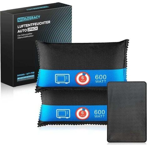 Déshumidificateur, Anti Humidité Voiture Réutilisable sac de 2x400g, Gel de Silice Contre l'humidité, La Condensation, les odeurs,Anti-fuite,Déshumidificateur pour maisons et véhicules (1/4)