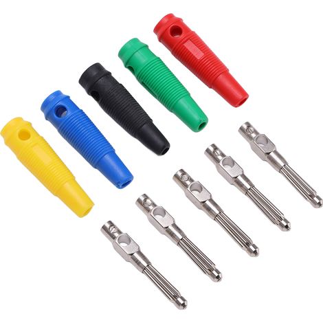 10 Connecteurs Banane 4mm 7 Broches 1000V 32A, Prise Mâle Empilable avec Gaine Souple pour Câble Audio (1/5)