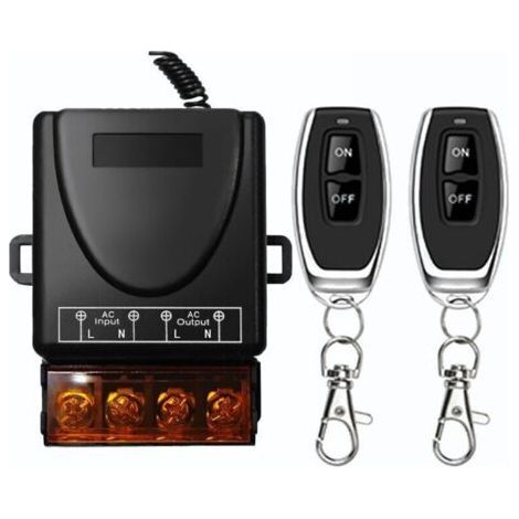 ON-OFF Interrupteur de télécommande Haute Puissance sans Fil 433Mhz, RF AC 220V/240V/110V 30A pour lumière, Pompe à Eau, appareils ménagers, Irrigation agricole,Normalement ouvert
