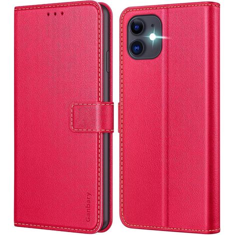 Premium Leder Klapphülle für iPhone 11 mit Kartenschlitzen, Magnetverschluss und (1/5)