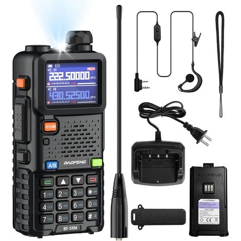 Walkie Talkie, Dualband, UHF/VHF, Amateurfunk, große Reichweite, bis zu 8 W, mit 2500 mAh Akku, 999 Kanäle, CTCSS/DCS UKW-Radio, VOX, DTMF, Walkie Talkie für Erwachsene – 5WD (1/5)
