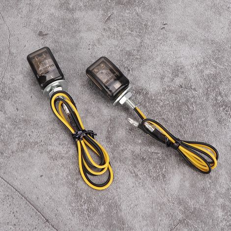 Clignotants LED Jaunes Mini Moto Universel 2 Pièces Noir Fumé Accessoire Auto Moto (1/5)
