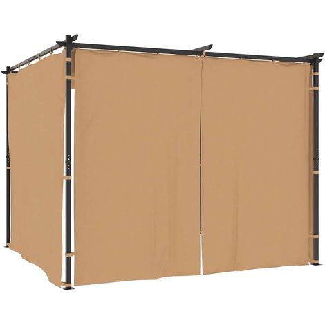 Maison Exclusive - Gazebo con Tende 3x3 cm Grigio Talpa in Acciaio