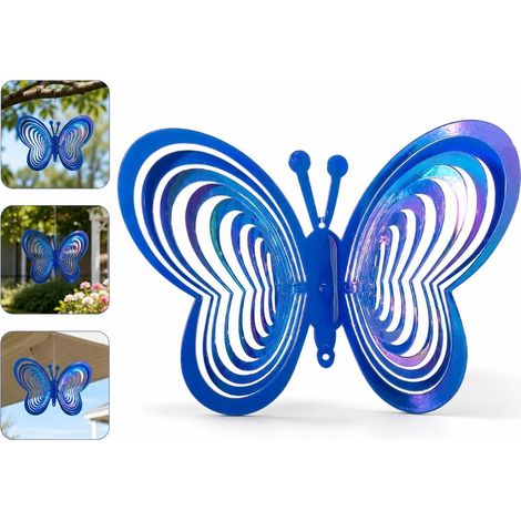 Repulsif a Oiseaux Papillon Reflechissant au Vent ABS Bleu Lot de 5 21.2 x 6 x 15 cm (1/4)