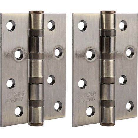 Cerniera per porta in acciaio inox, 4 pollici, 3 mm, perno libero, silenziosa, ammortizzatore, cuscinetto silenzioso (placcatura gialla) (1/4)