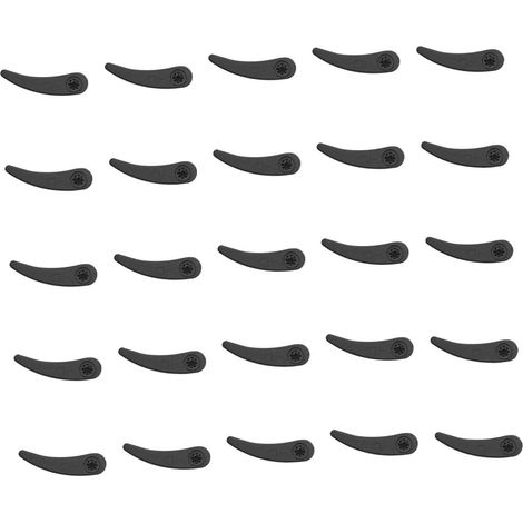 Lames de tondeuse à gazon en plastique ABS, jeu de 25 pièces noir, adaptées aux tondeuses Bosch, coupe-herbes colorées et résistantes pour usage domestique. (1/5)