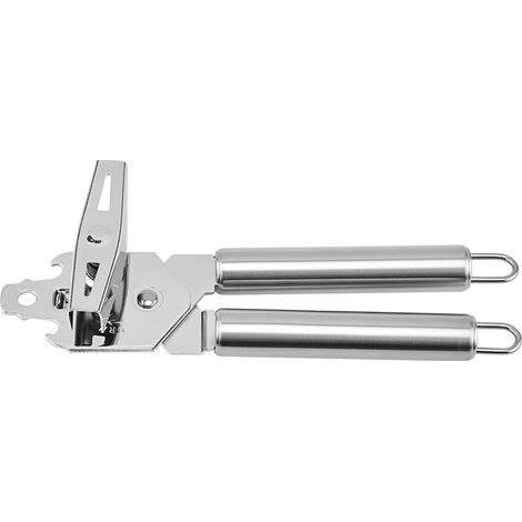 Ouvre-boîte argenté pour la cuisine, 20,7 × 7,4 cm, acier inoxydable (1/4)