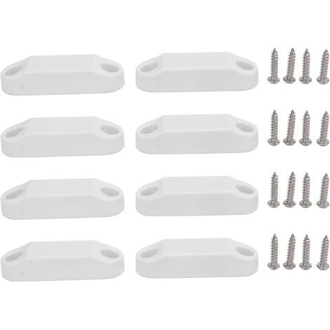 Set mit 4 Paar magnetischen Türriegeln und Halterungen für Wohnmobile, wetterfest, für Wohnwagen, weiß (1/4)