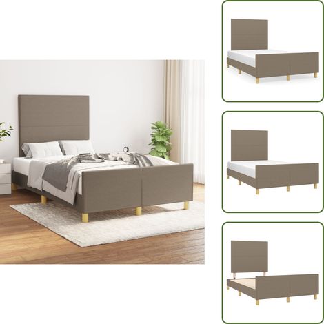 Cama gris - vidaXL Estructura de cama sin colchón tela gris taupe 120x200 cm - Cama con cabecero