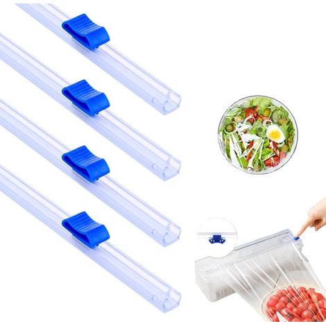 4-teiliger Schieberschneider, Schiebeverpackungsspender, selbstklebender Schieberschneider, doppelseitiger Schieberschneider, für Küchen- und Bürobedarf, blau, 33 cm (1/5)