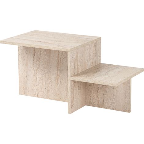 Couchtisch "Harmony" aus Holz – 80 x 40 x 40 cm – Travertin