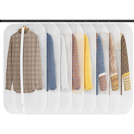8 Stück Kleidersäcke 60100cm,Anzug Aufbewahrung,Kleid Organizer,Transparente Kleiderschutzhülle mit Reißverschluss, Kleiderschutz für Hemden Wintermantel Sakko Abendkleider Etc