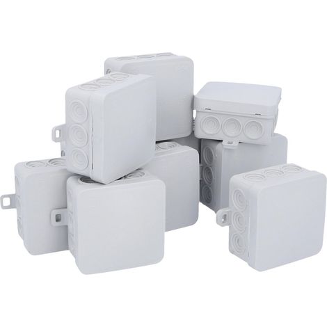 Abzweigkasten Aufputz, IP 54, 75 x 75 x 40 mm, grau, 10er Pack Schalterdosen & Abzweigdosen (1/3)