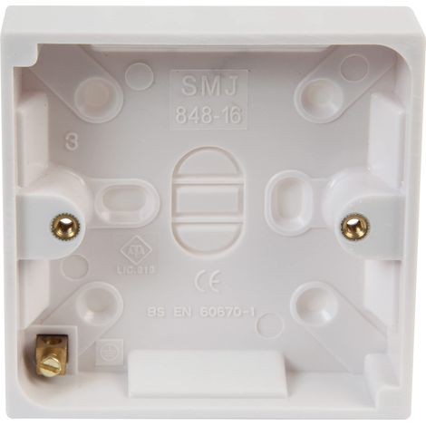 PRO ELEC PE01009 - Scatola per pattress a Montaggio Superficiale, 16 mm, Colore: Bianco